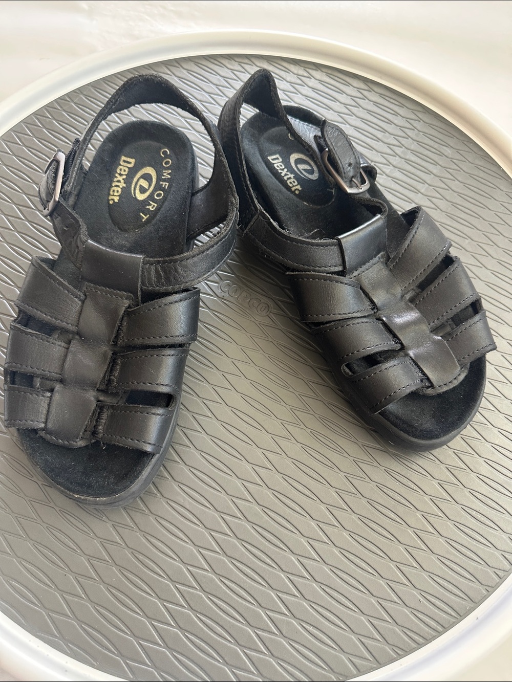 Dexter Black Women's Leather Fisherman Sandals